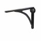 Curved Steel Shelf Bracket - 249 x 174mm - Black