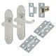 Satin Chrome Victorian Summer Scroll Latch Door Handles Pack