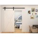 Barn Strap Sliding Door Gear Kit - Face Mounted - 2000mm Track - 120kg Max Door Weight - Black