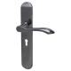 Black Nickel Keyhole Lock Door Handles - Long Plate - Altea Range - 240 x 41mm