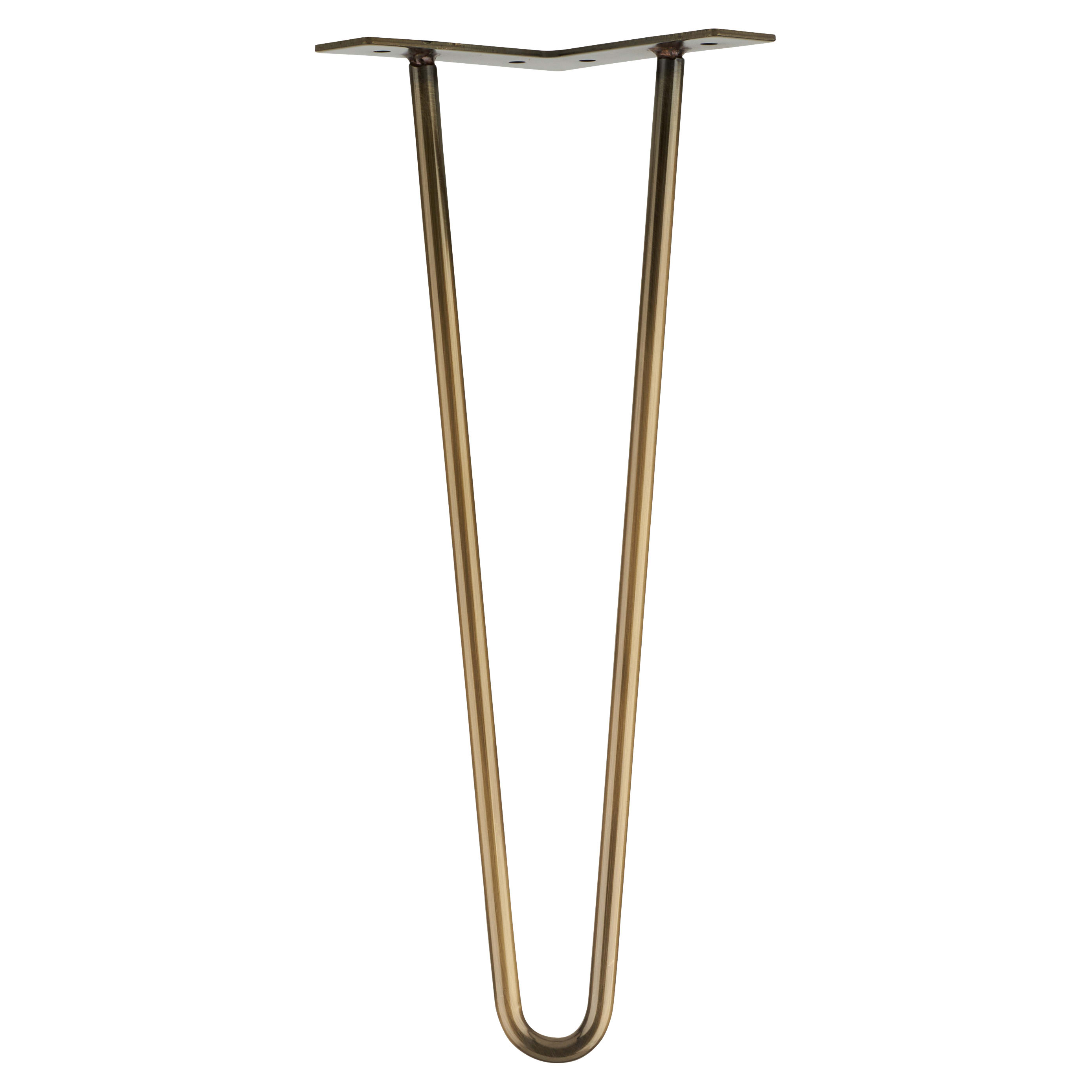 Hairpin Leg - 2 Pin - 350mm Height - Antique Brass