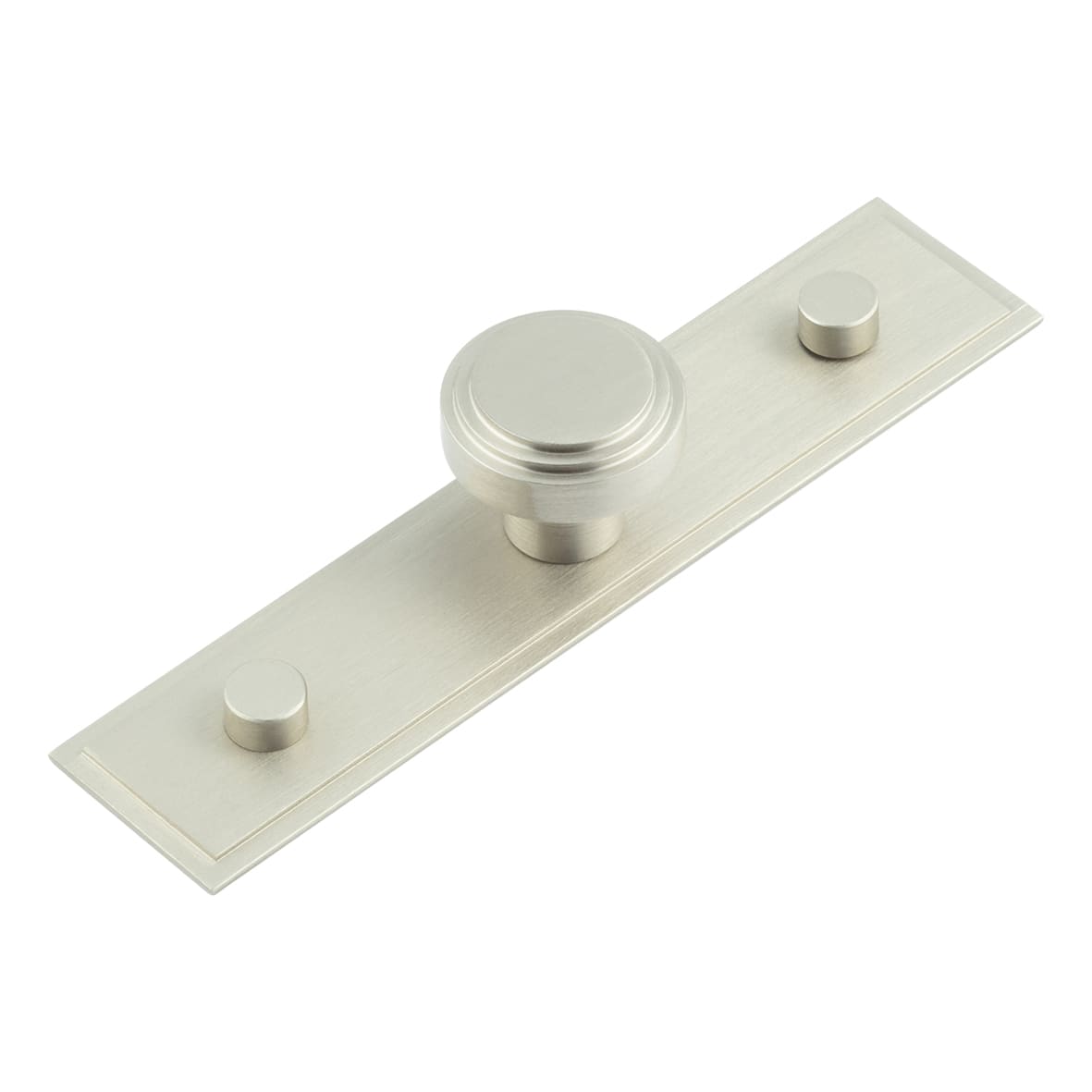 Cropley Stepped Round Cabinet Knob on Stepped Backplate - 30mm Diameter - Satin Nickel