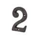 76mm Screw Fix Door Numeral - 2 - Metalized Antique Black Iron