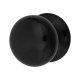 Black Traditional Porcelain Mortice/Rim Door Knob - 60mm Rose Diameter