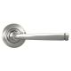 Satin Stainless Steel Door Handles on Round Art Deco Rose - Avon Range