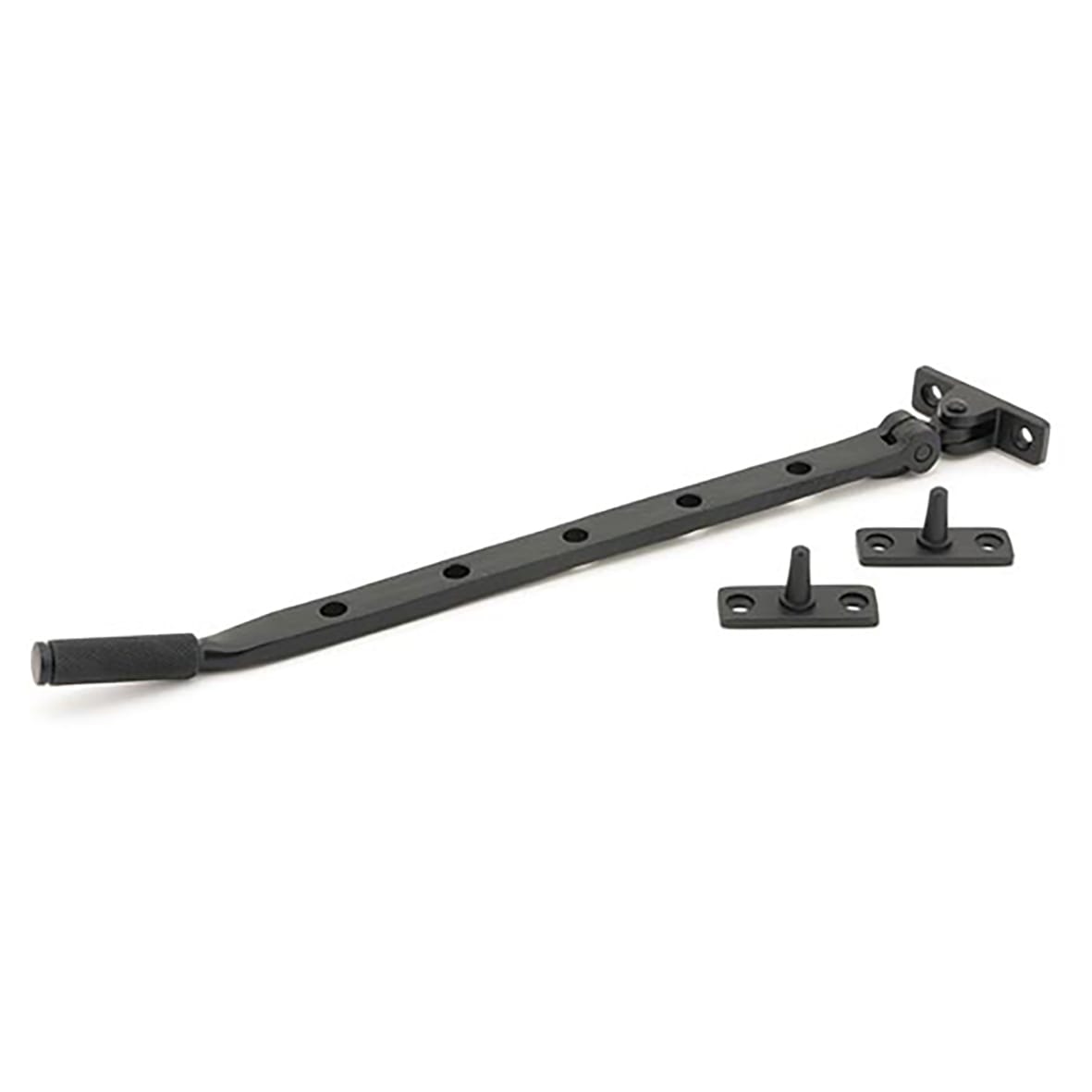 Brompton Knurled Casement Window Stay - 12"/300mm Length - Matt Black