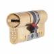 3 Star Anti-Snap Platinum 70mm Euro Double Cylinder - 35 + 35mm - Pol Brass - Keyed to Differ