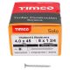 Solo Chippy Pozi Countersunk Wood Screws - 4.0 x 45mm - Zinc Plated - Pack of 200