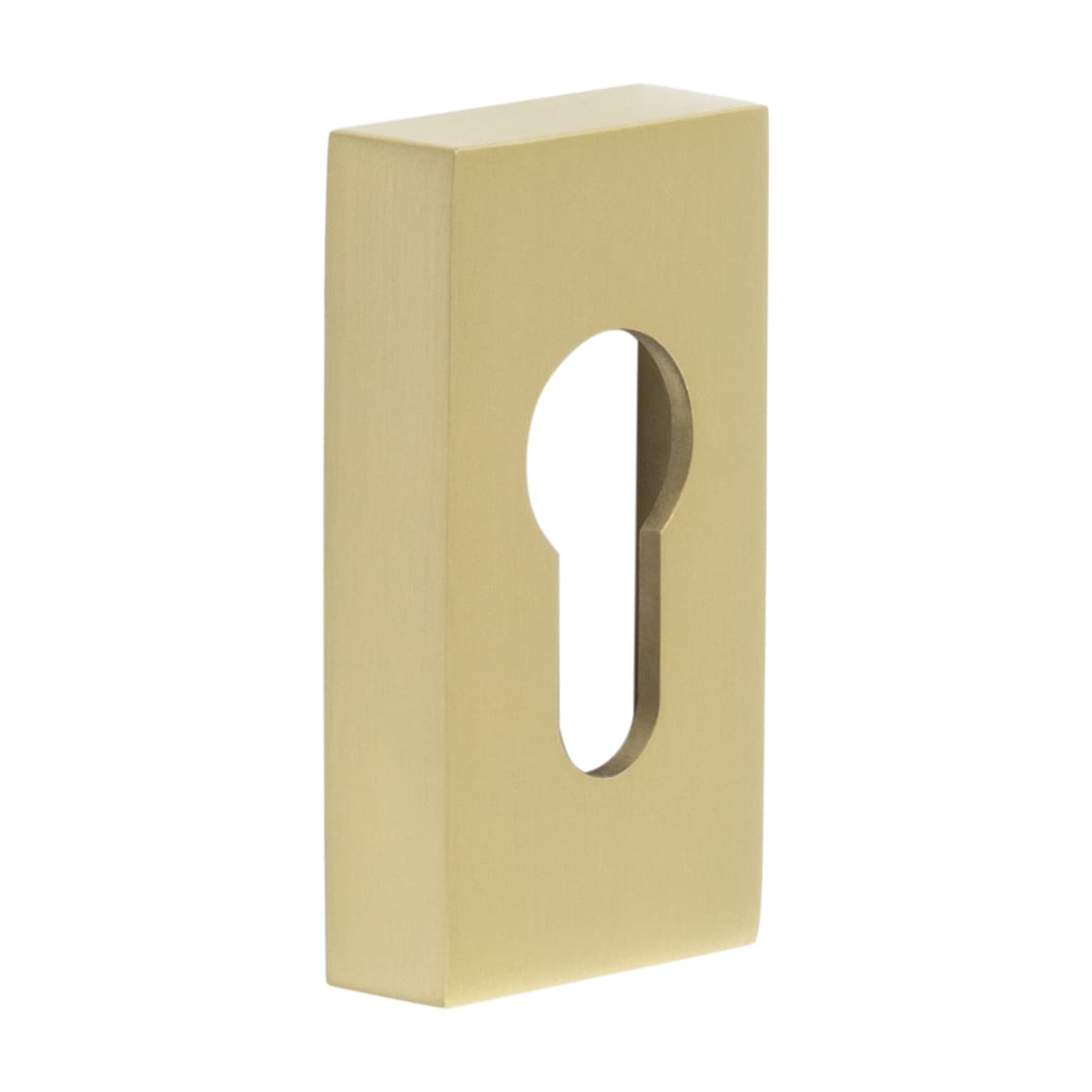 Rectangular Escutcheon - 65 x 35mm - Euro - Satin Brass
