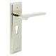 Polished Nickel Fire Rated Euro Lock Door Handles - Fitzrovia - 200 x 55mm