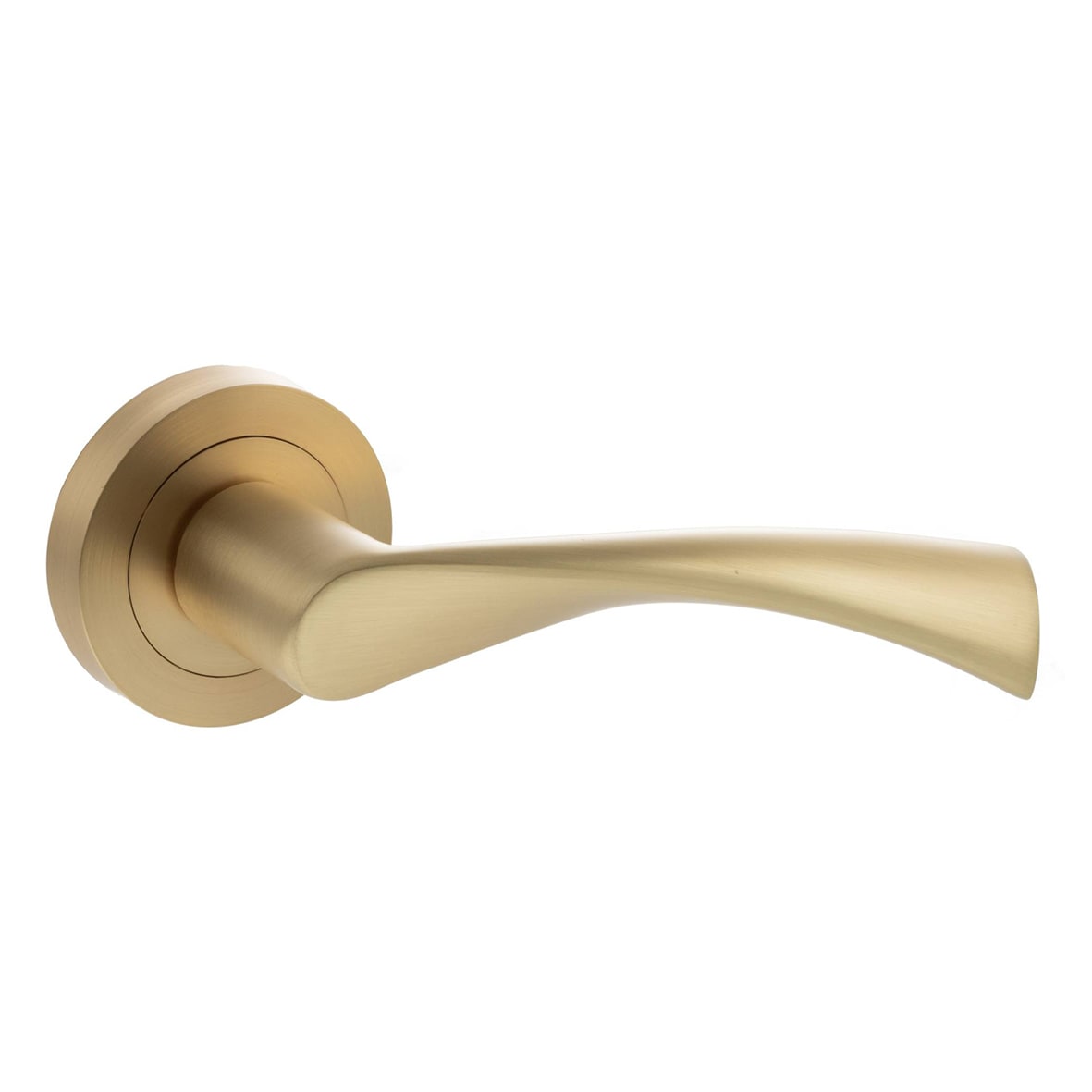 Status Colorado Door Handle on Rose - Satin Brass