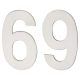 100mm Concealed Screw Fix Door Numeral - 6 / 9 - Polished Stainless Steel