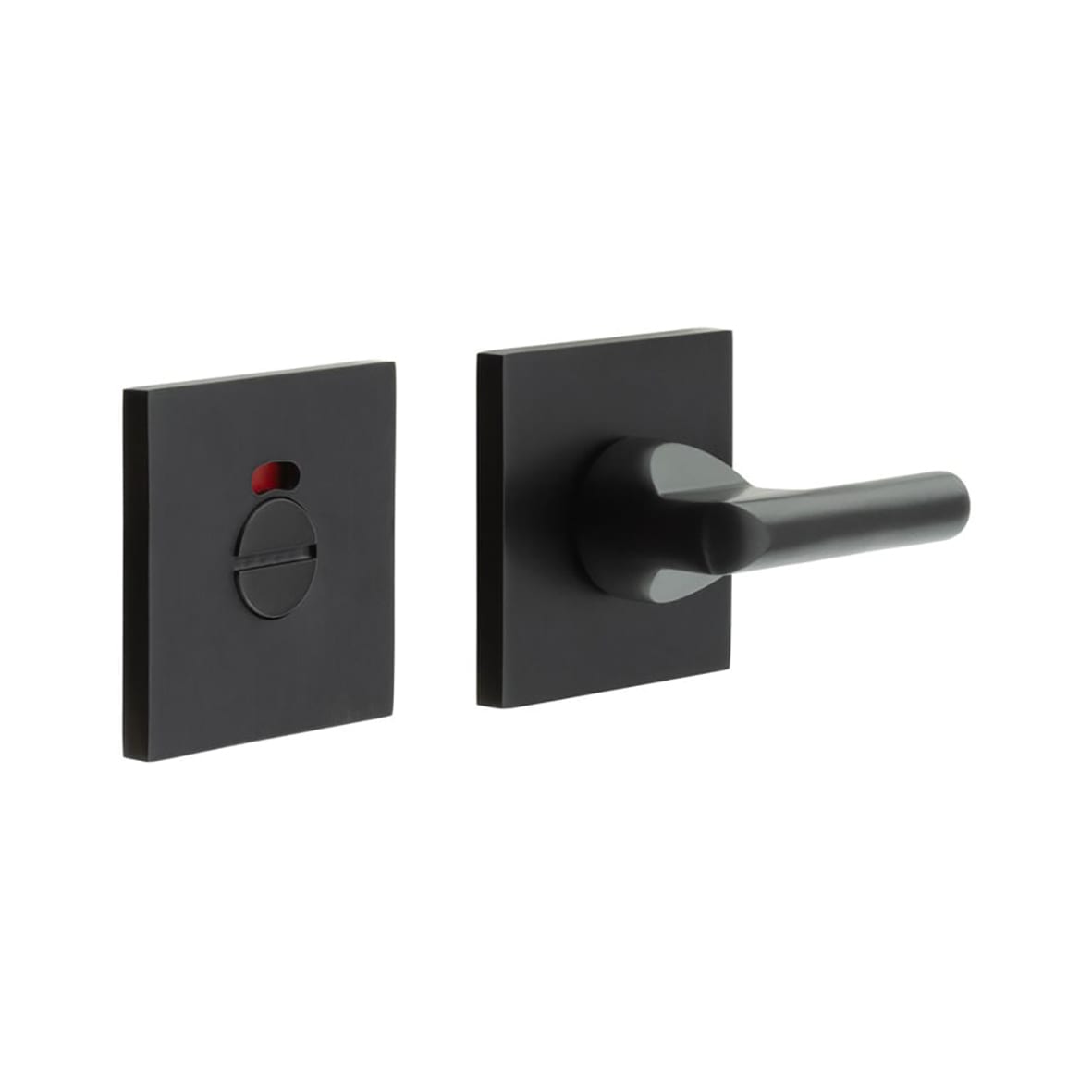 Square Bathroom Turn & Release with Indicator - 54 x 54mm - Matt Black