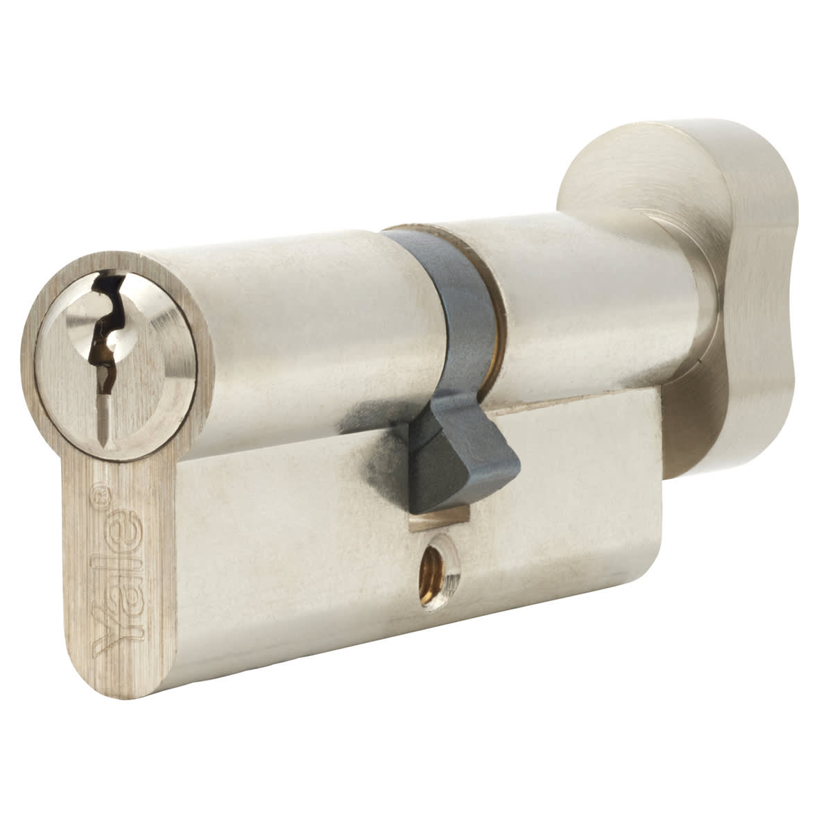 6 Pin 80mm Euro Thumbturn Cylinder - 40mm Turn + 40mm - Satin Nickel - Keyed to Differ