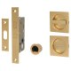 Marcus Square Flush Privacy Handle Set with Lock - Satin Brass