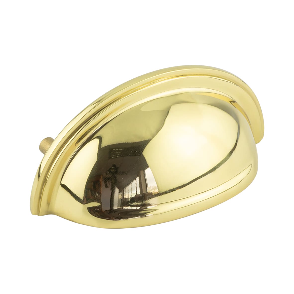 Cabinet Cup Handle - 70mm Centres - Polished Brass
