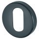 Nylon Escutcheon - 52mm Diameter - Oval - Anthracite Grey - Pair