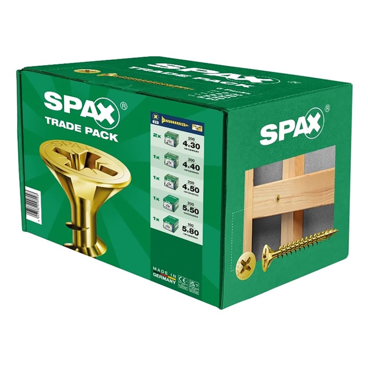 Yellox Pozi Countersunk Wood Screws Trade Pack - Yellow Zinc - Pack of 1100