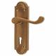 Antique Bronze Period Scroll Keyhole Lock Door Handles - 165 x 45mm