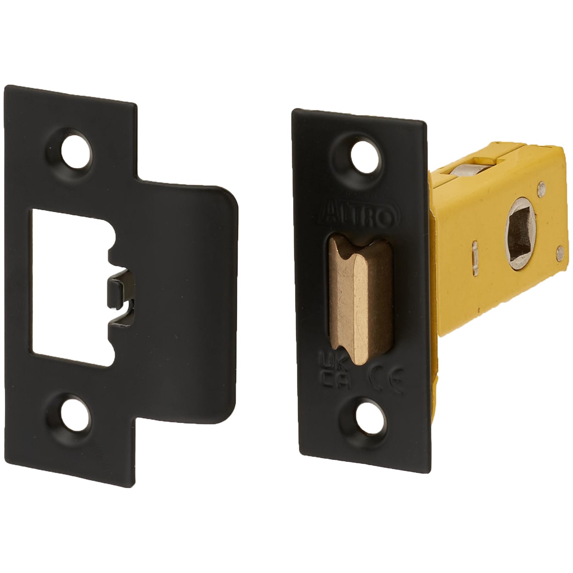 Heavy Duty Tubular Latch - 65mm Case - 44mm Backset - Square - Matt Black