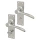 Satin Chrome Bathroom Door Handles - Buckingham Range - 152 x 41mm
