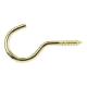 Unshouldered Cup Hook - 50mm Hook - Electro Brass - Pack of 10
