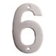 100mm Screw Fix Door Numeral - 6 - Satin Stainless Steel