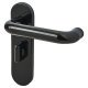 Ebony Black Nylon Steel Core Safety Bathroom Door Handles - 57mm c/c - Paris Range
