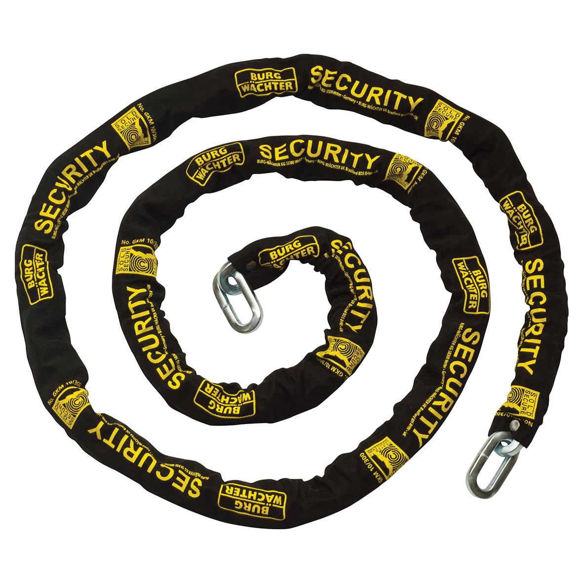GKM Fabric Sleeve Hardened Square Link Security Chain - 10 x 3000mm - Black