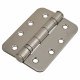 Radius Ball Bearing Grade 13 Butt Fire Door Hinge - 102 x 76 x 3mm - 201 Sat Stainless - Pair