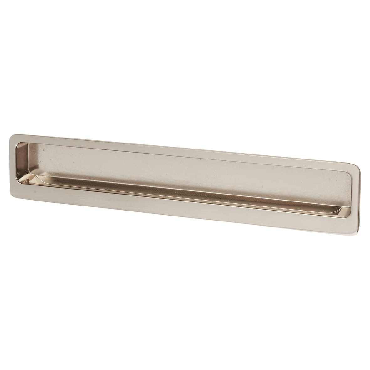 Alton Rectangular Flush Cabinet Pull Handle - 177 x 33mm - Satin Nickel
