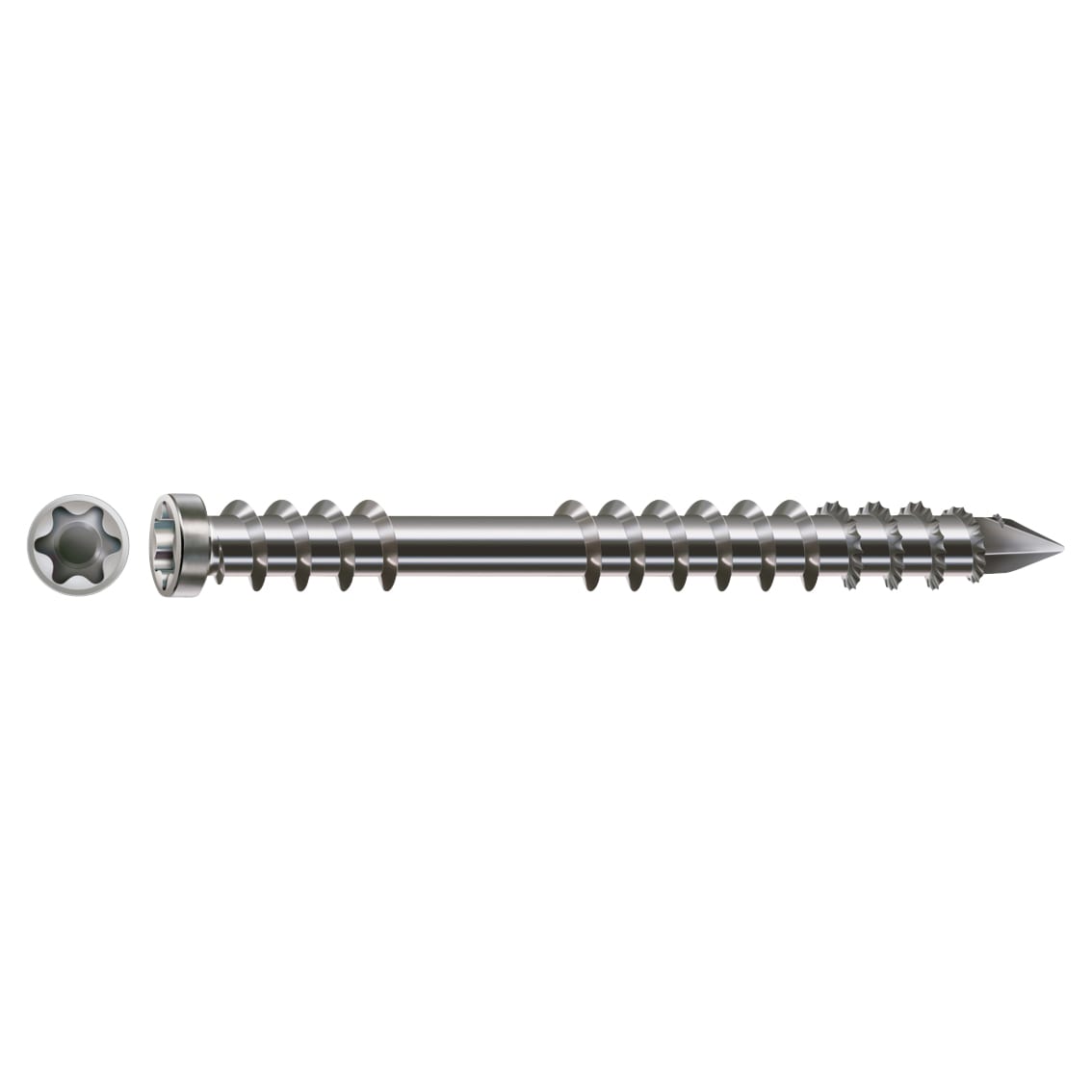 T-Star Plus Cylindrical Head Decking Screw - 6.0 x 40mm - A4 Stainless Steel - Pack of 200