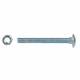 Carriage / Coach Bolt with Nut - M6 x 50mm - Zinc Plated - Pack of 10