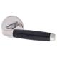 Polished Nickel/Matt Black Door Handles on Round Rose - Cambridge Range