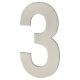 100mm Concealed Screw Fix Door Numeral - 3 - Satin Stainless Steel
