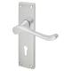 Satin Chrome Victorian Scroll Keyhole Lock Door Handles - 155 x 42mm