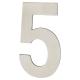 100mm Concealed Screw Fix Door Numeral - 5 - Satin Stainless Steel