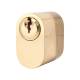 6 Pin Scandinavian Oval Cylinder - External - Anti-Drill - Polished Brass