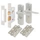 Satin Chrome Bathroom Lock Door Handles Pack - Rome Range