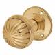 Polished Brass Fluted Mortice Door Knob - 65mm Rose Diameter