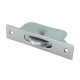 Square Axle Sash Window Pulley - 44mm Curved Metal Wheel - Satin Chrome