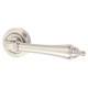 Satin Nickel Door Handles on Round Rose - Parisian Camille Range