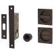 Marcus Square Flush Privacy Handle Set with Lock - Matt Bronze