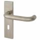 Satin Stainless Steel 19mm Return to Door Keyhole Lock Door Handles - Square - 57mm c/c