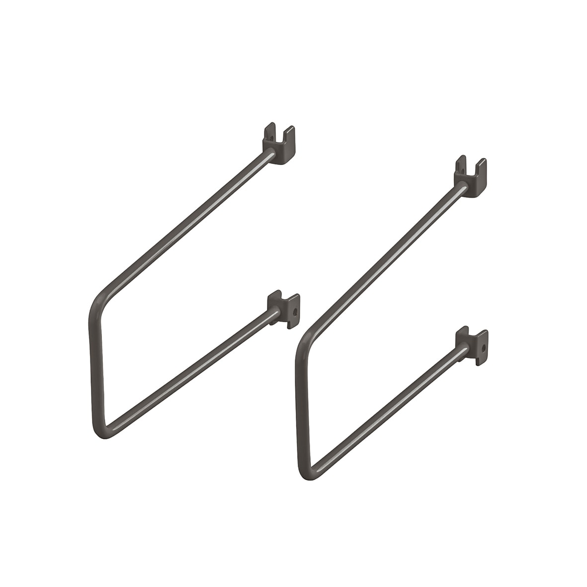 Twin Slot Shelving System - Wall Upright Shelf Book End - 250mm Length - Graphite - Pack of 2