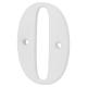 79mm Screw Fix Door Numeral - 0 - White