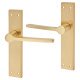 Satin Brass Latch Door Handles - Farley Range - 200 x 42mm