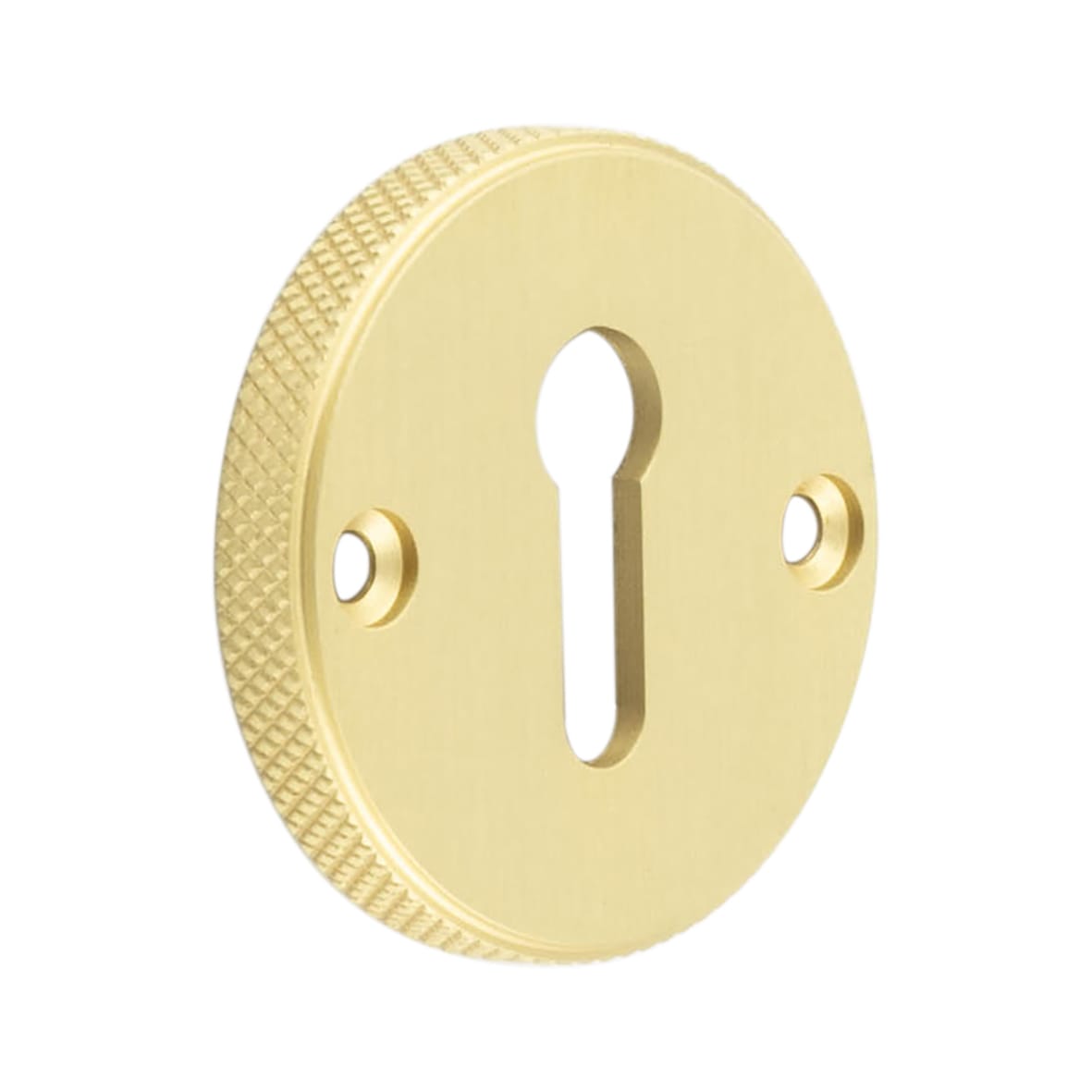 Westbourne Knurled Escutcheon - 40mm Diameter - Keyhole - Satin Brass