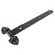 Heavy Duty Reversible Hook & Band Gate Hinge - 450 x 38mm - Black Galvanised - Pair