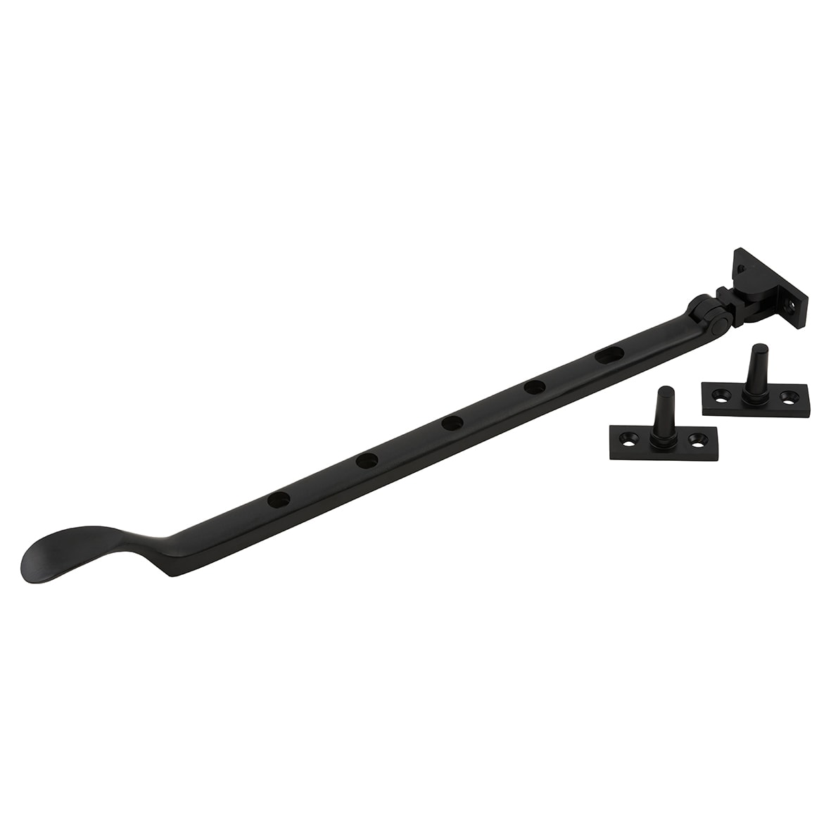 Victorian Casement Window Stay - 12"/300mm Length - Matt Black